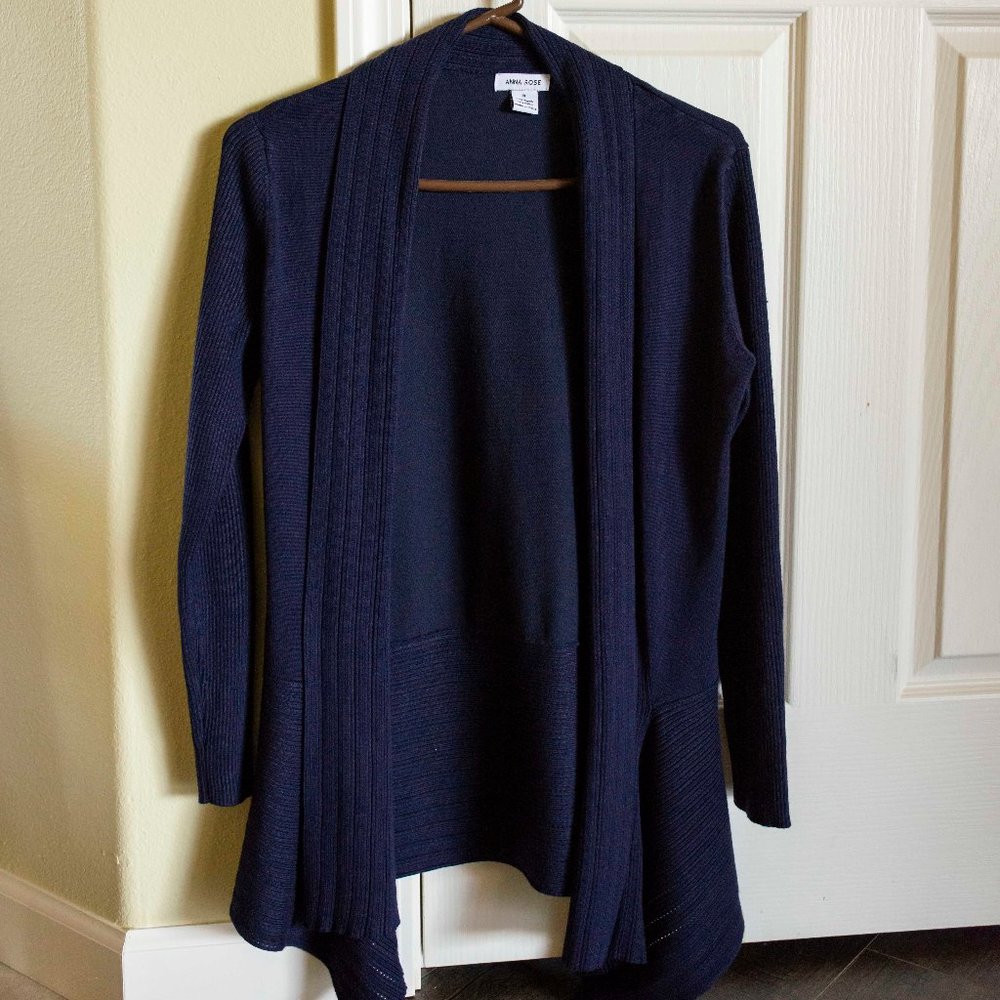 Navy Blue Knitted Cardigan